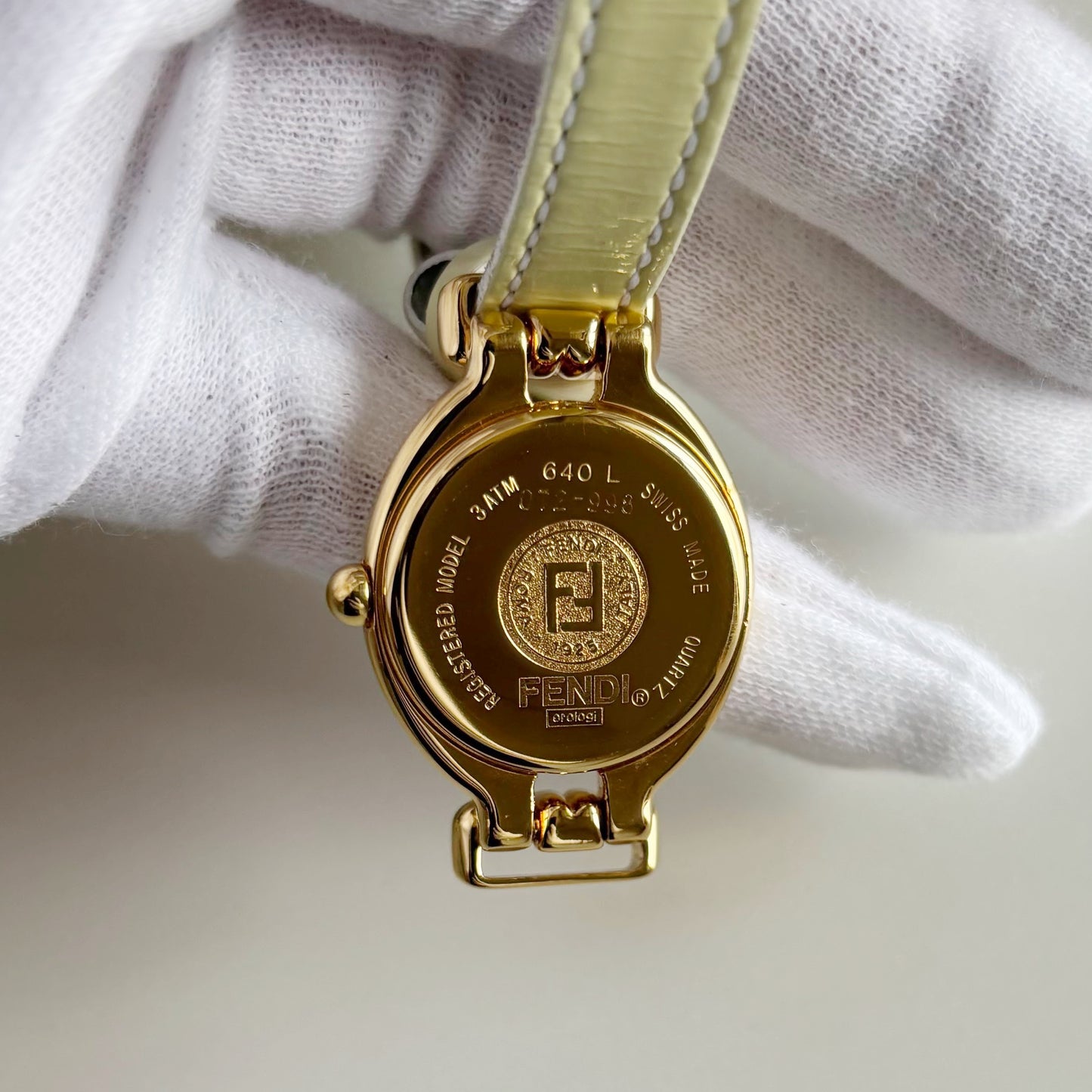 Fendi 1990s Interchangeable Strap Gold Plated Watch with 9 straps, case