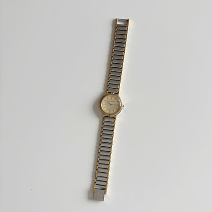 Yves Saint Laurent 1990s Round Dial Two Tone Watch