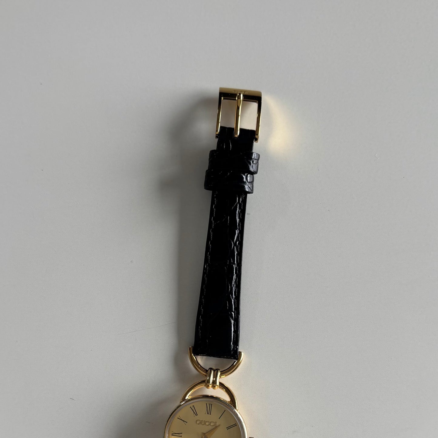 Gucci 1990s Gold Dial Horsebit Gold Plated Watch