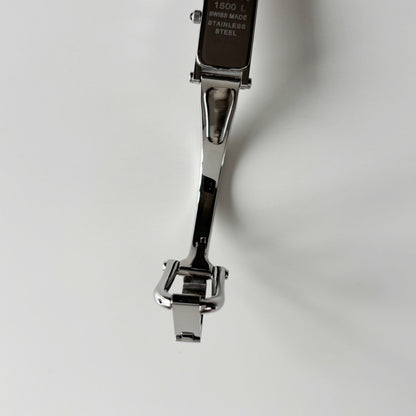 Gucci 1990s Rectangular Dial Silver Bangle Watch