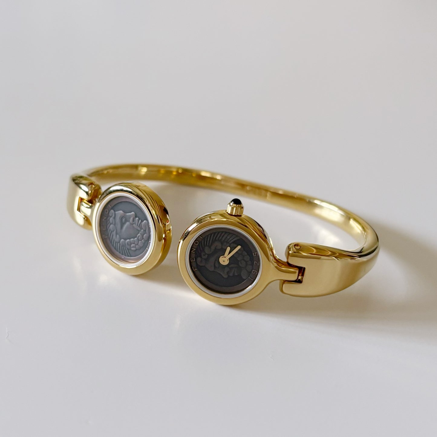 Fendi 1990s Two Face Gold Plated Watch