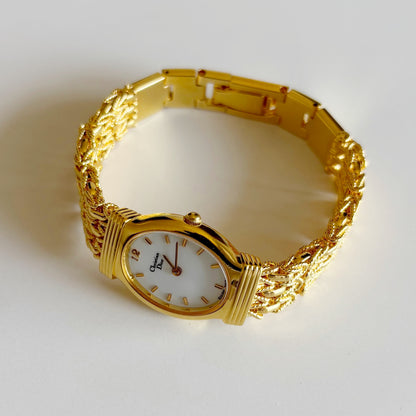 Dior 1990s Oval Dial Gold Plated Watch