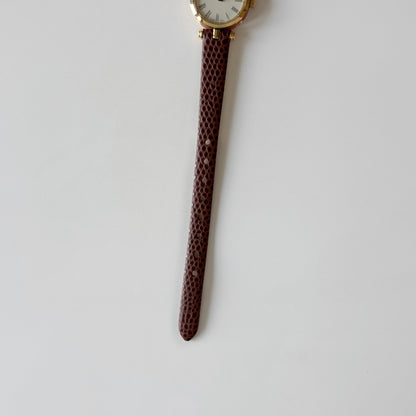 Gucci 1990s Round Dial Gold Plated Watch