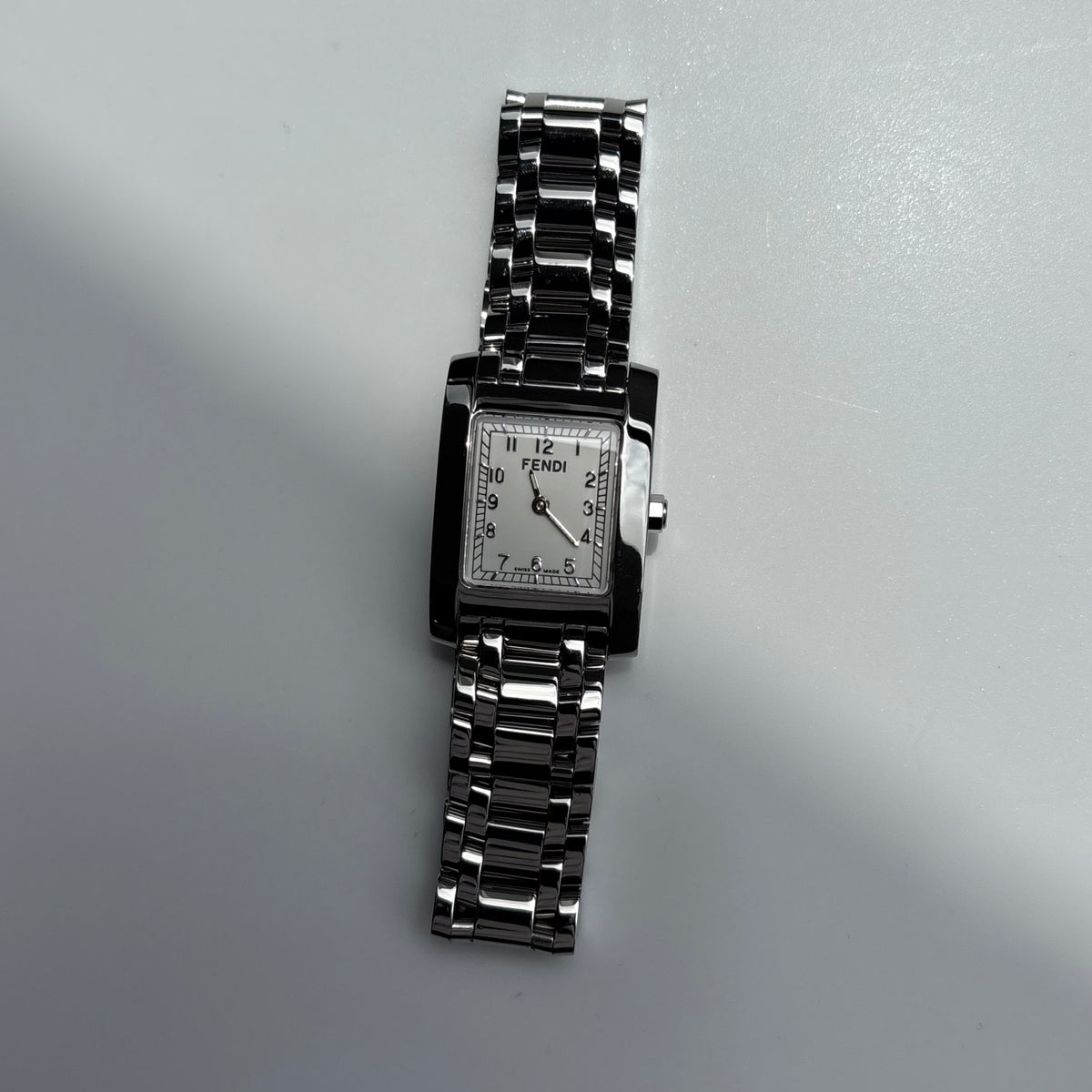 Fendi 1990s Tank Stainless Steel Watch