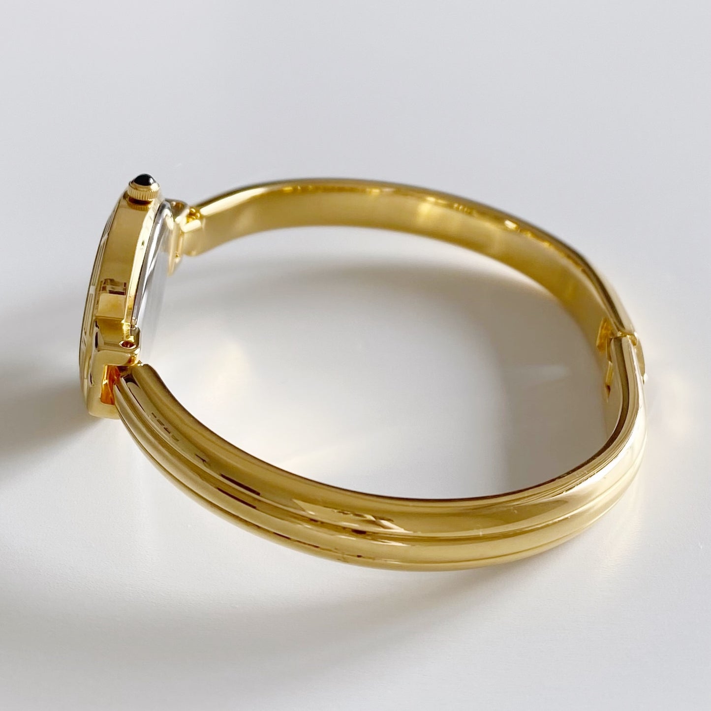 Yves Saint Laurent Seashell Dial Gold Plated Bangle Watch