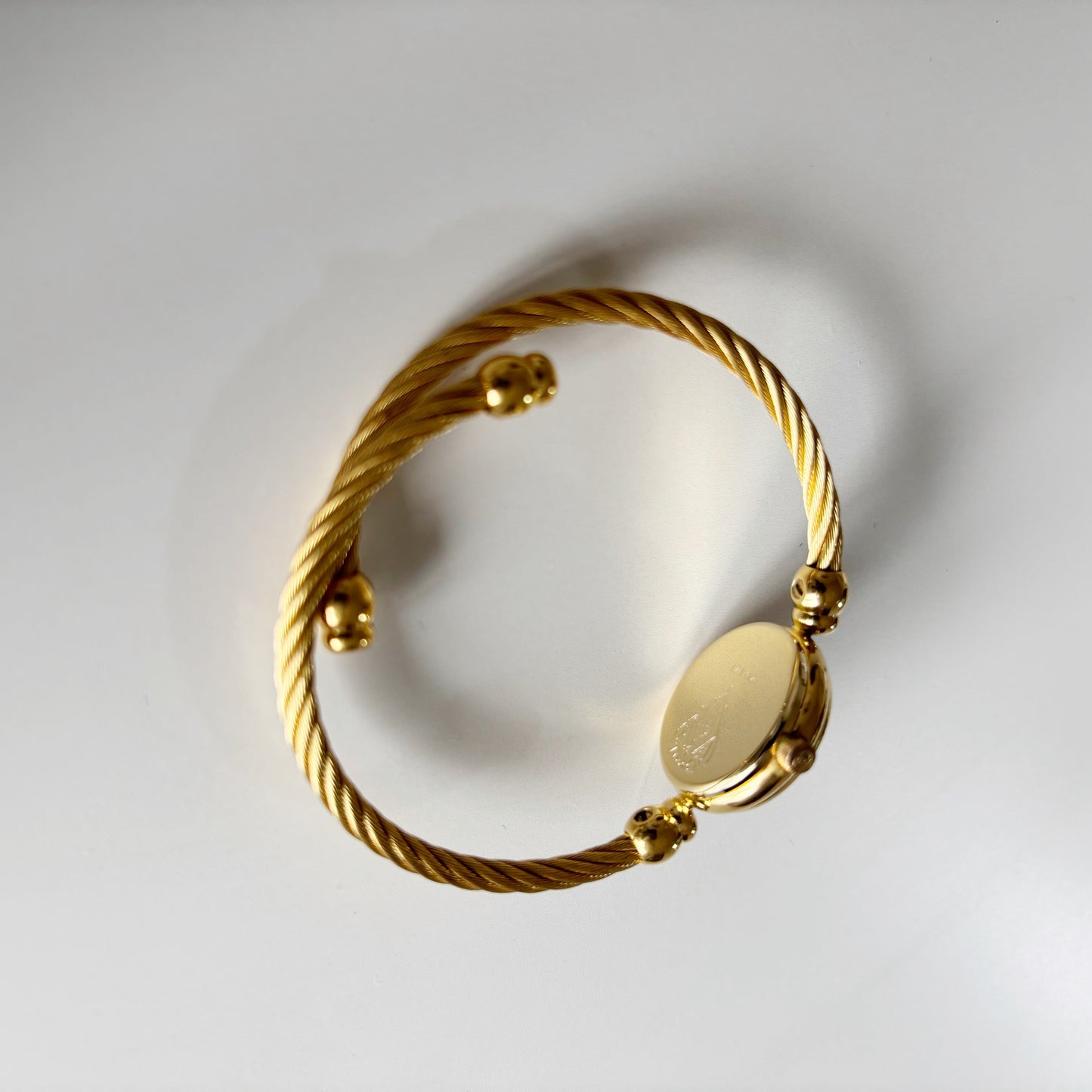 Gucci 1990s Gold Plated Cable Bangle Watch