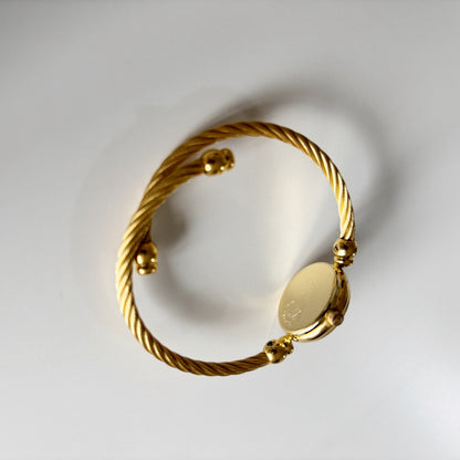 Gucci 1990s Gold Plated Cable Bangle Watch