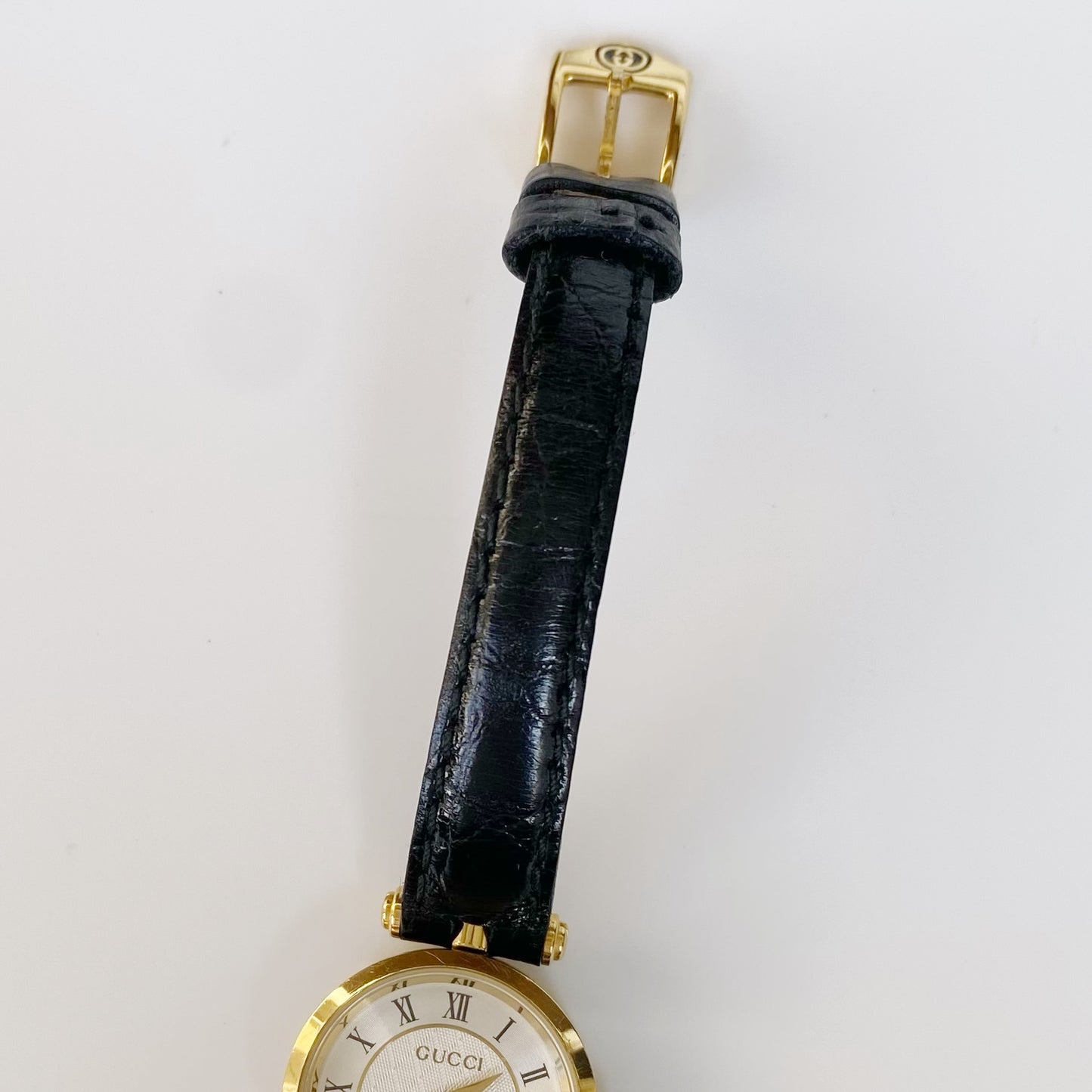 Gucci 1990s Gold Plated Round Watch