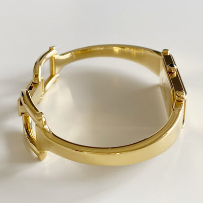 Gucci 1990s Gold Dial Gold Plated Bangle Watch