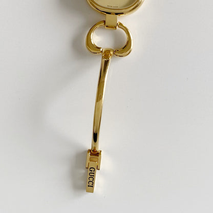 Gucci 1990s Gold Dial Gold Plated Bangle Watch