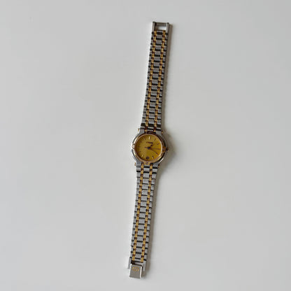 Gucci 1990s Date Round Dial Two Tone Watch