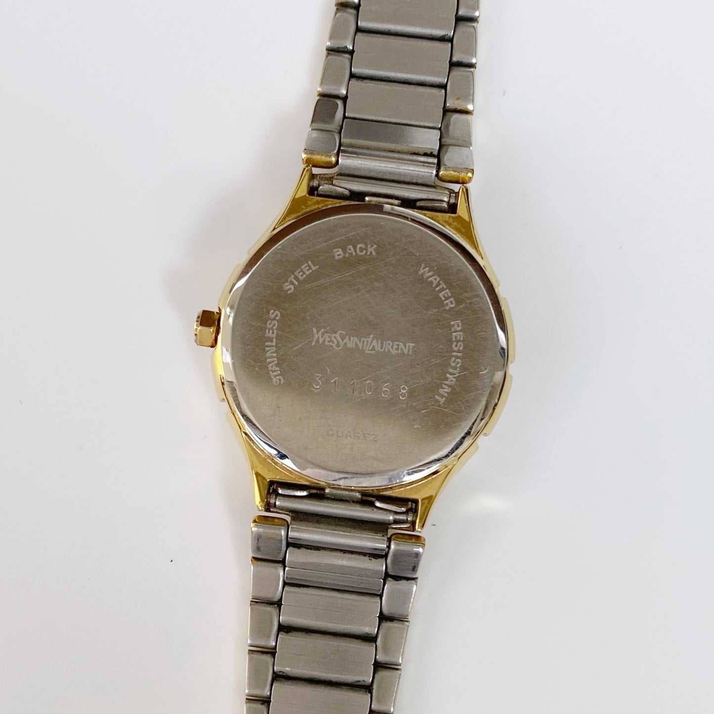 Yves Saint Laurent 1990s Moon Phase Two Tone Watch