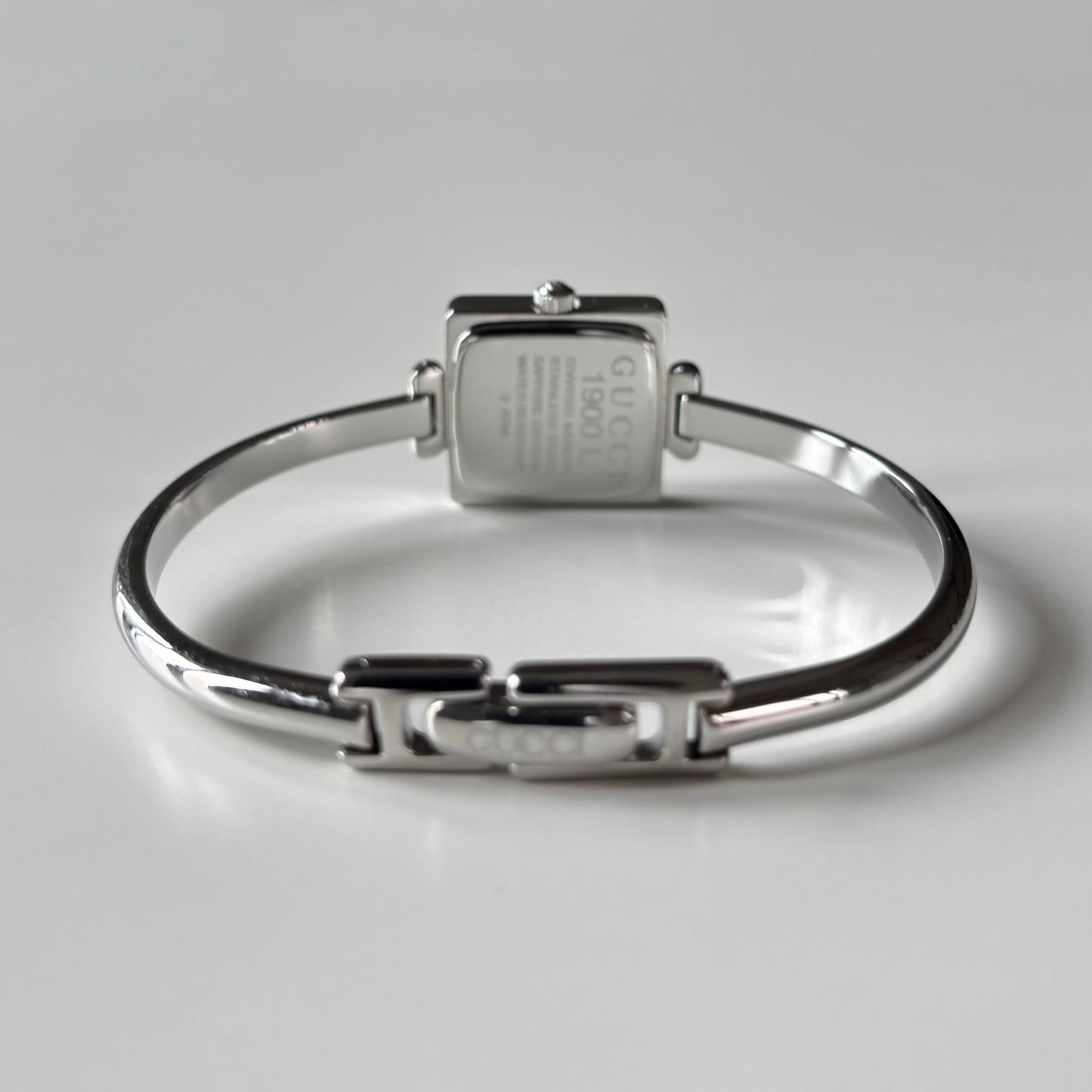 Gucci 1990s Square Dial Silver Bangle Watch