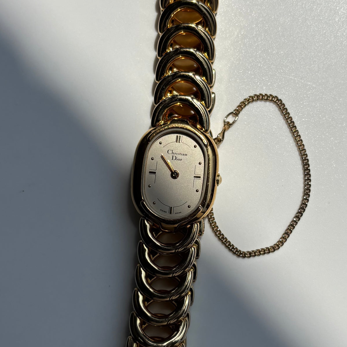 Dior 1990s Oval Dial Gold Plated Watch