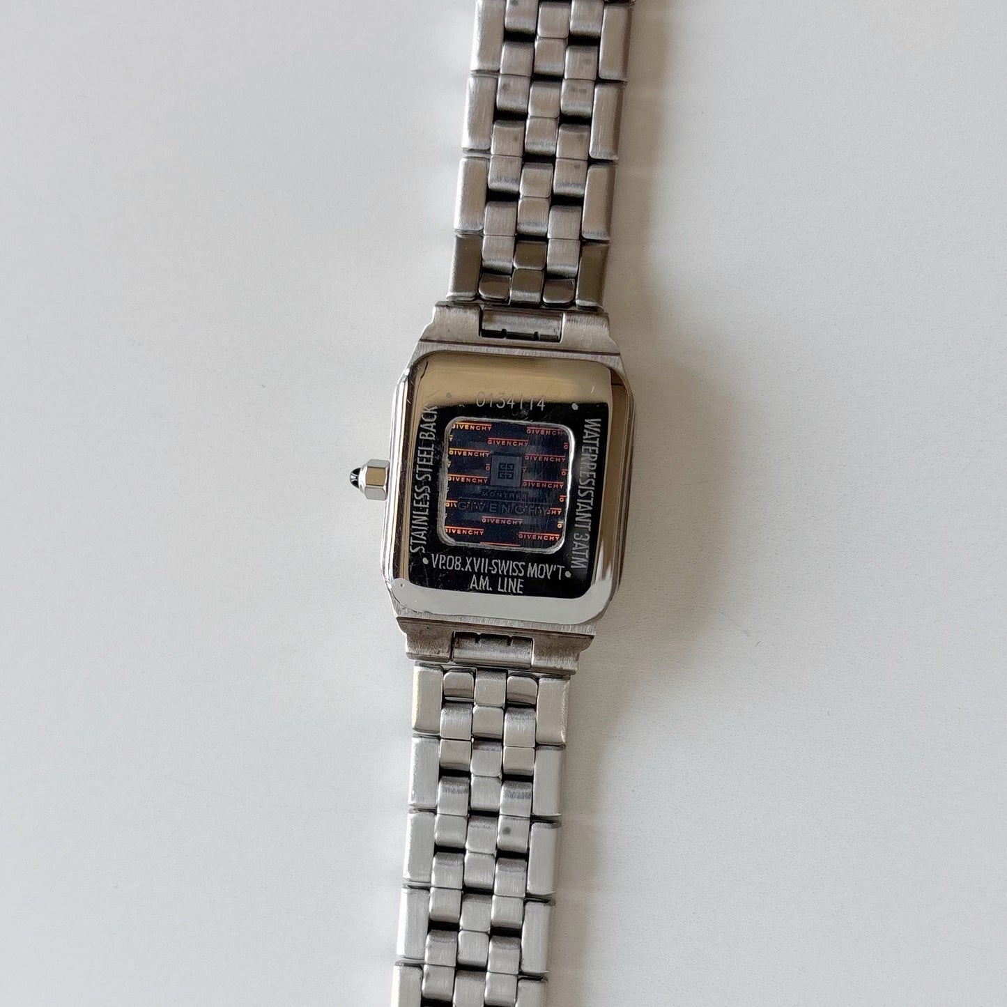 Givenchy 1990s Black Dial Silver Watch