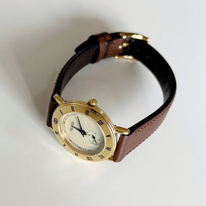Gucci 1990s Sub second Round Dial Watch