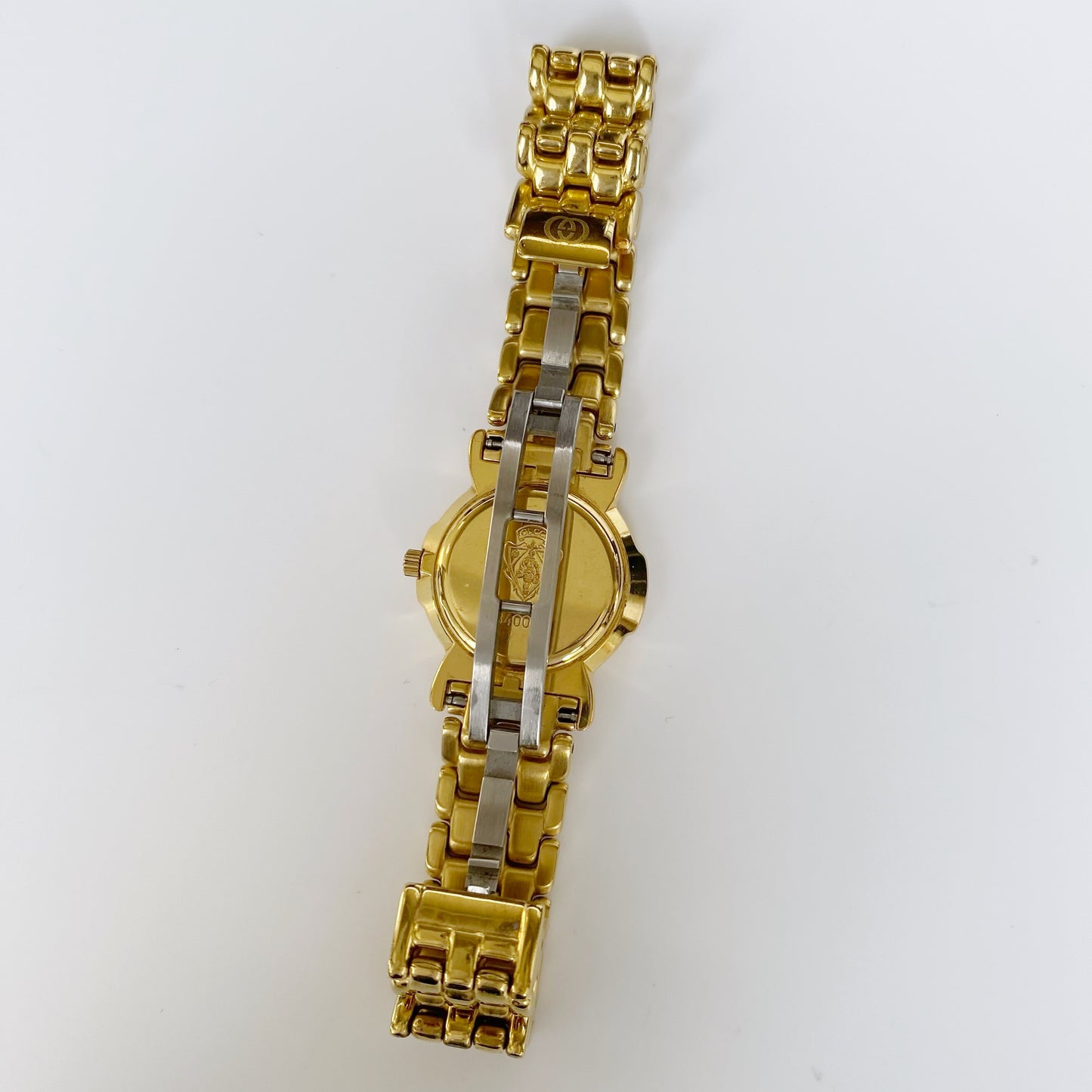 Gucci 1990s Black Dial Gold Plated Watch