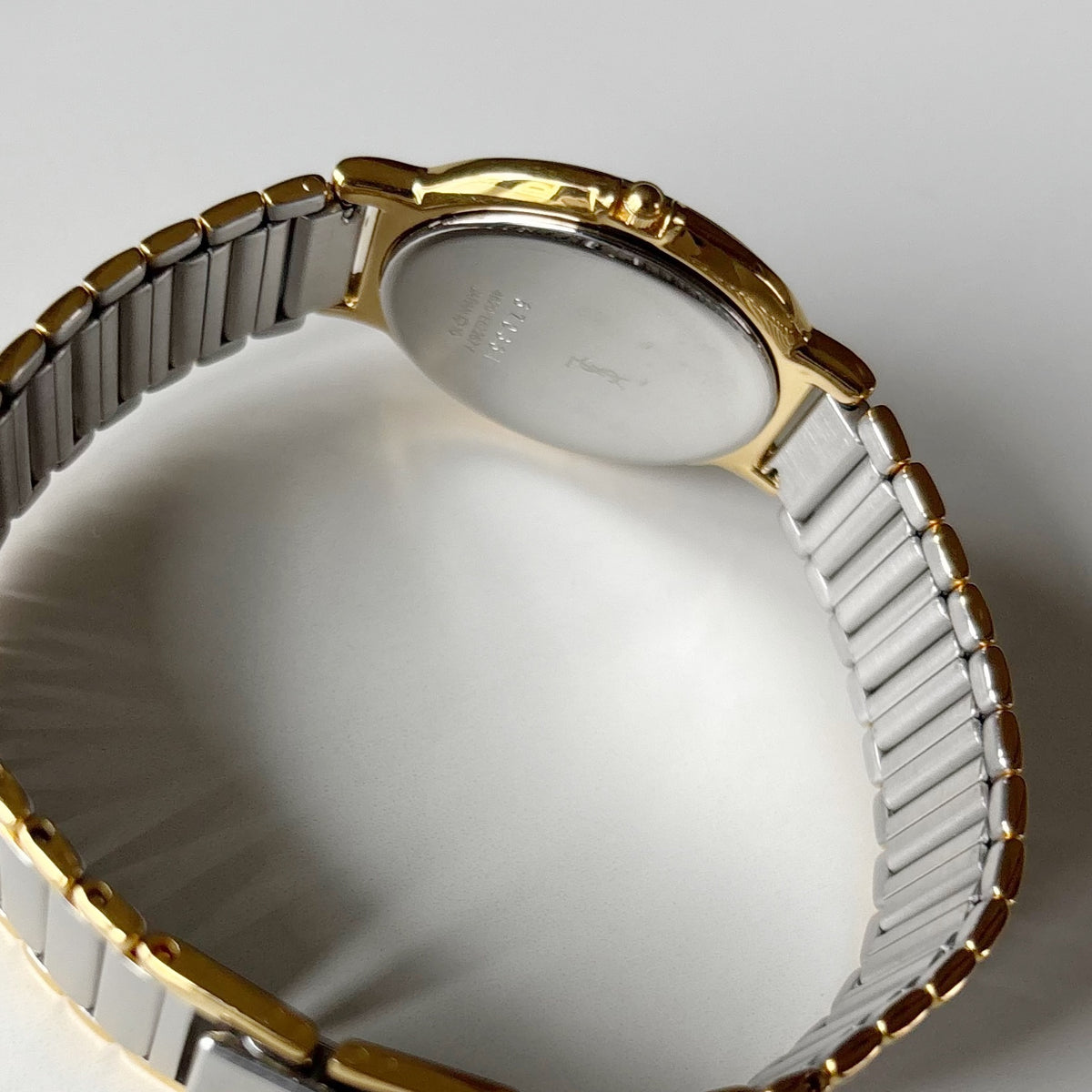Yves Saint Laurent 1990s Large Round Dial Two Tone Gold Plated Watch (Large)