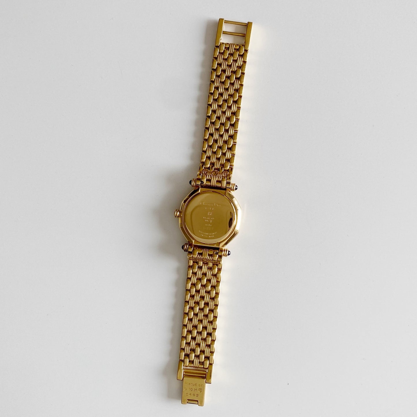 Dior 1990s Octagon Gold Plated Watch