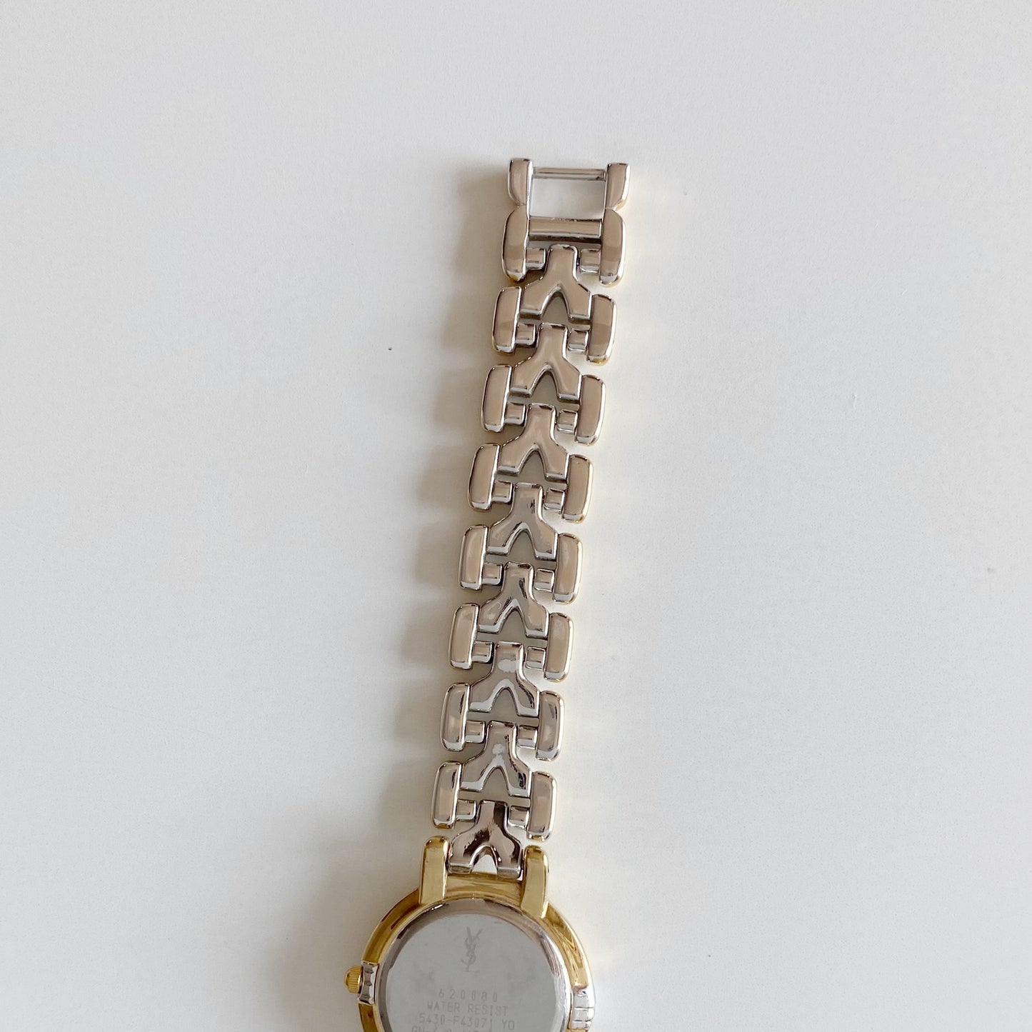 Yves Saint Laurent 1990s Two Tone Round Dial Gold Plated Watch