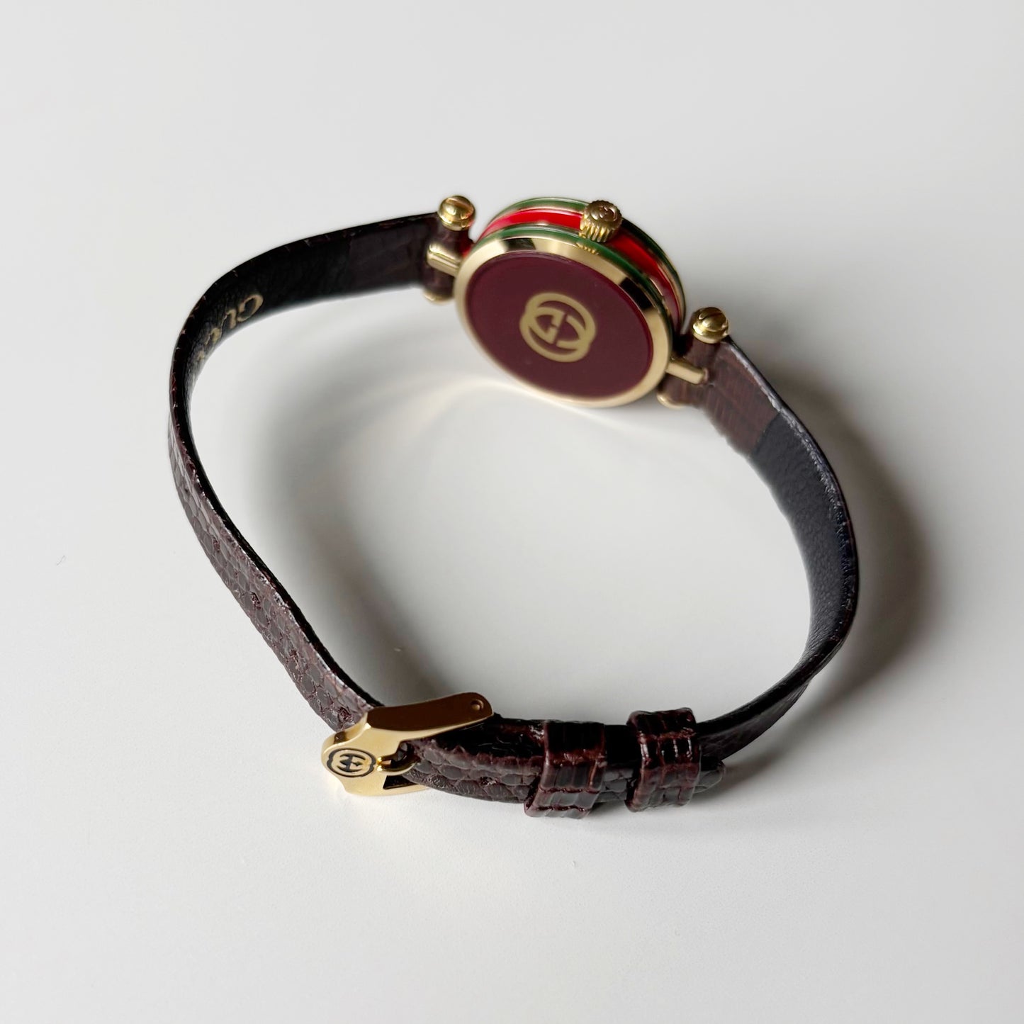 Gucci 1990s Sherry Round Dial Gold Plated Watch