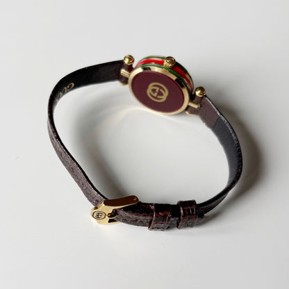 Gucci 1990s Sherry Round Dial Gold Plated Watch