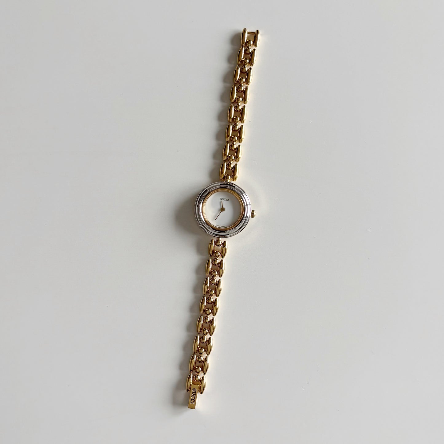 Gucci 1990s Interchangeable Bezel Gold Plated Watch with 6 bezels, case (160mm)