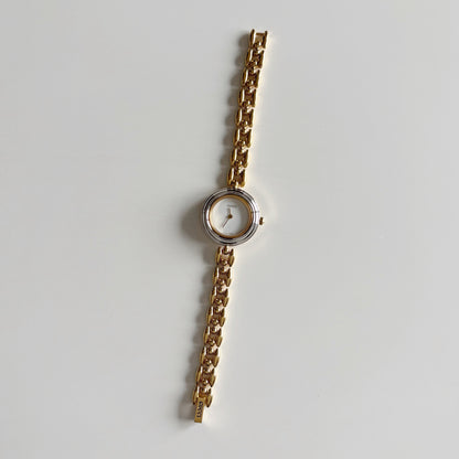Gucci 1990s Interchangeable Bezel Gold Plated Watch with 6 bezels, case (160mm)