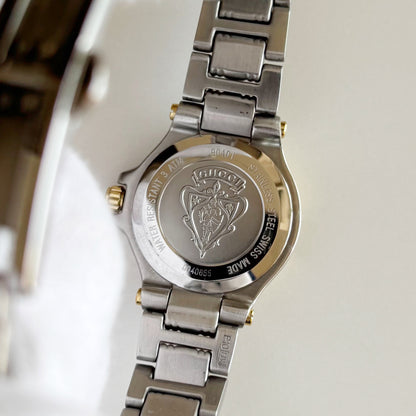 Gucci 1990s Date Round Dial Two Tone Watch