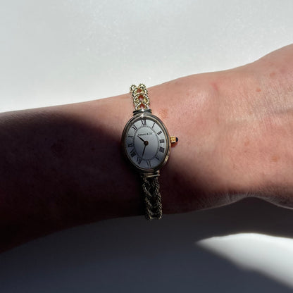 Tiffany 1990s 14K Oval Dial Cocktail Watch