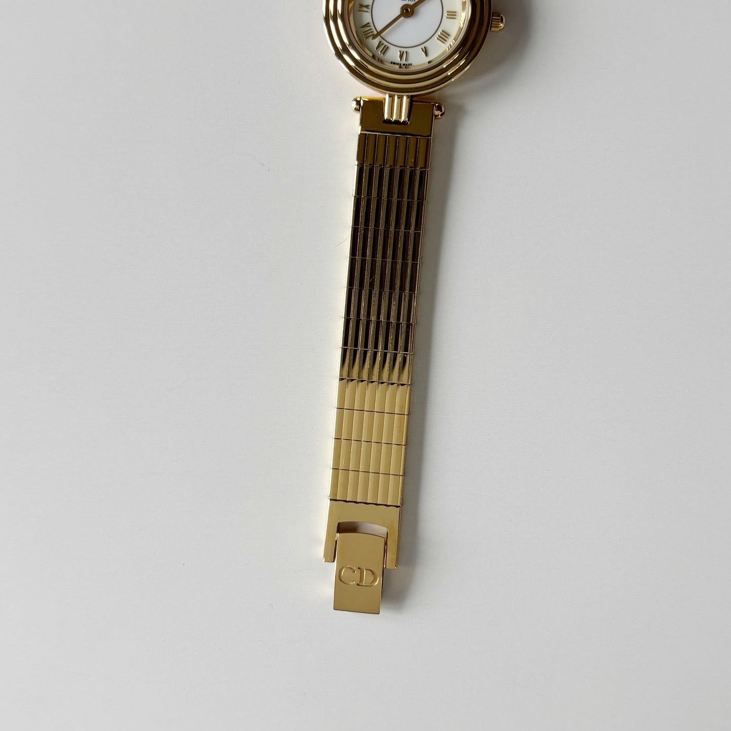 Dior 1990s Round Dial Gold Plated Watch
