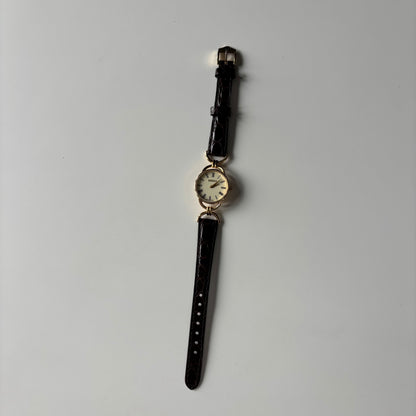 Gucci 1990s Cream Dial Horsebit Gold Plated Watch