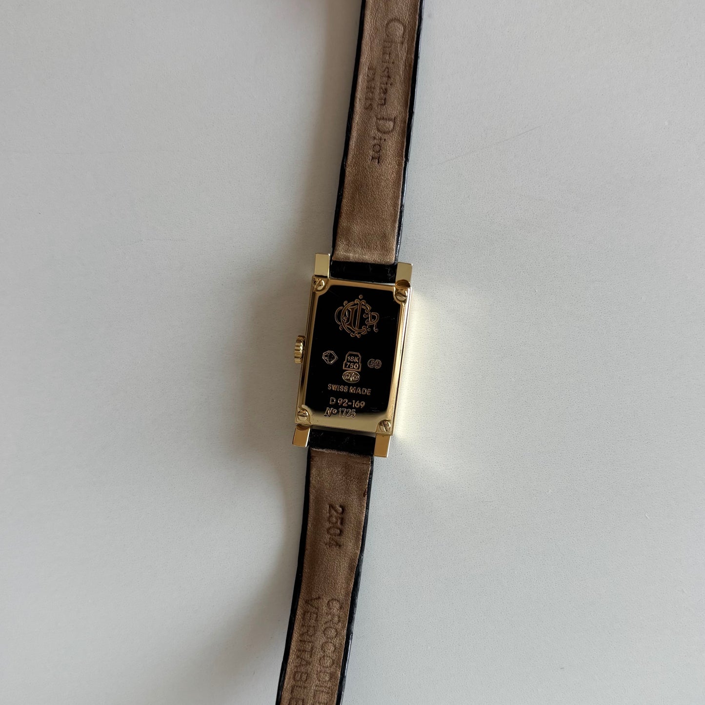 Dior 1990s La Parisienne  18K Solid Gold Case Tank Watch