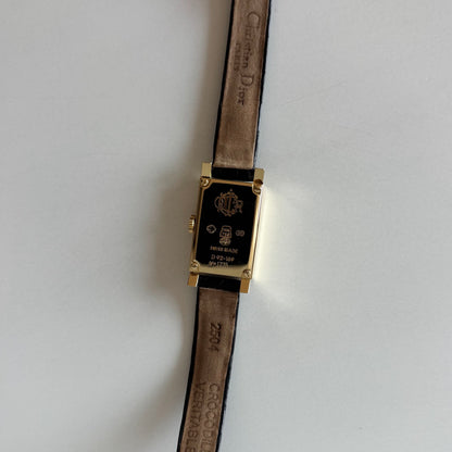 Dior 1990s La Parisienne  18K Solid Gold Case Tank Watch
