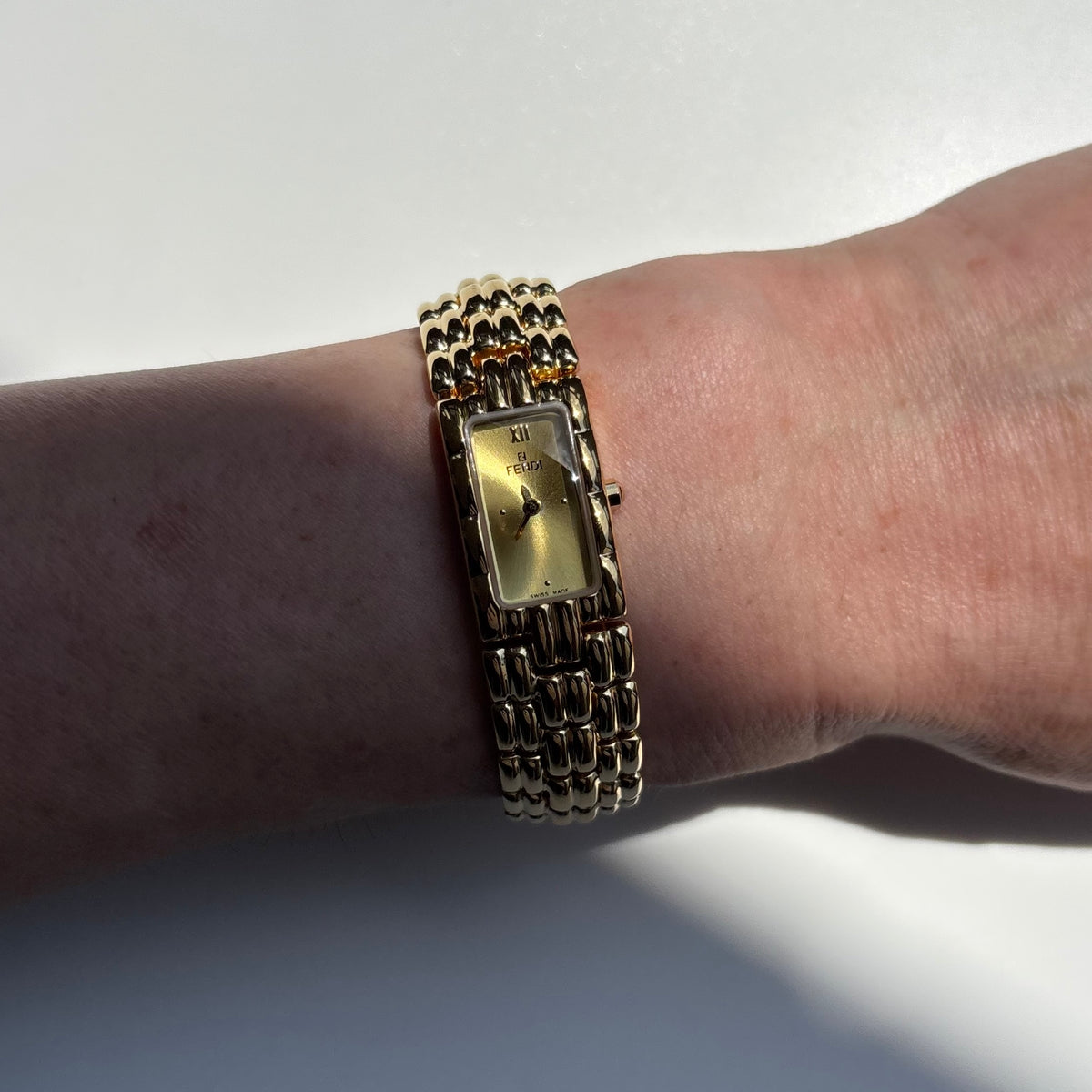 Fendi 1990s Gold Plated Watch