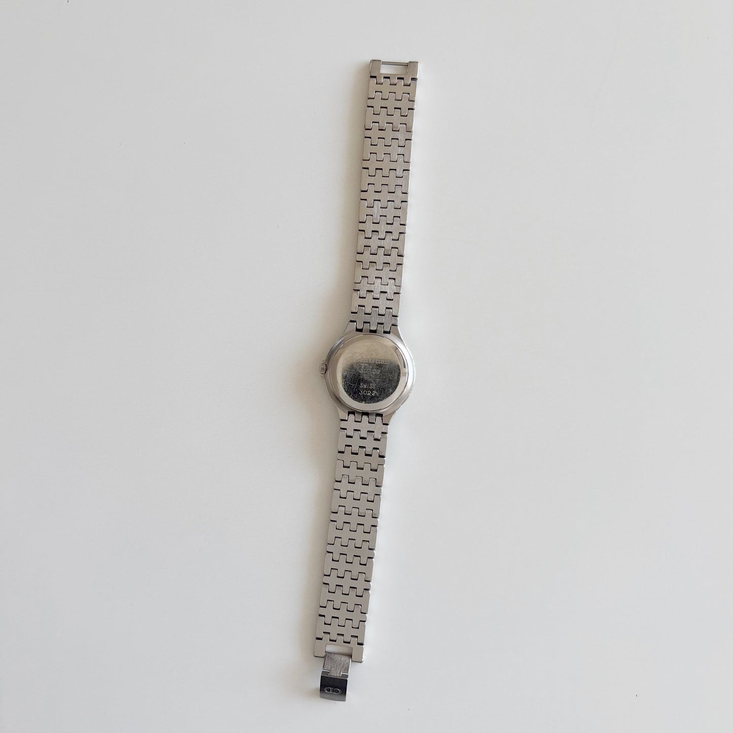 Dior 1990s Date Round Dial Silver Watch