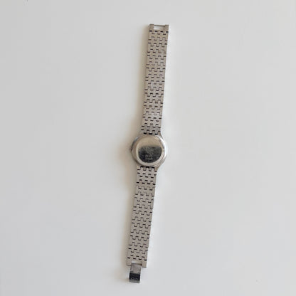 Dior 1990s Date Round Dial Silver Watch