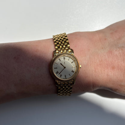 Yves Saint Laurent 1990s Round Dial Gold Plated Watch