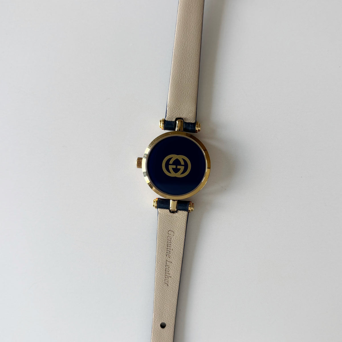 Gucci 1990s Sherry Round Dial Blue Watch