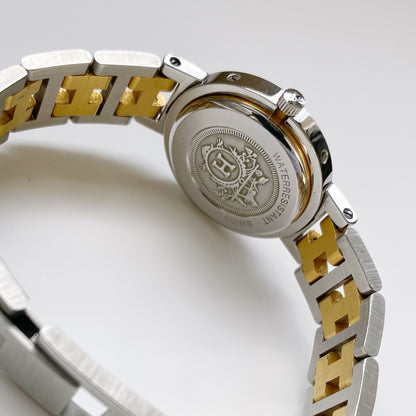 Hermés 1990s Clipper Round Two Tone Watch