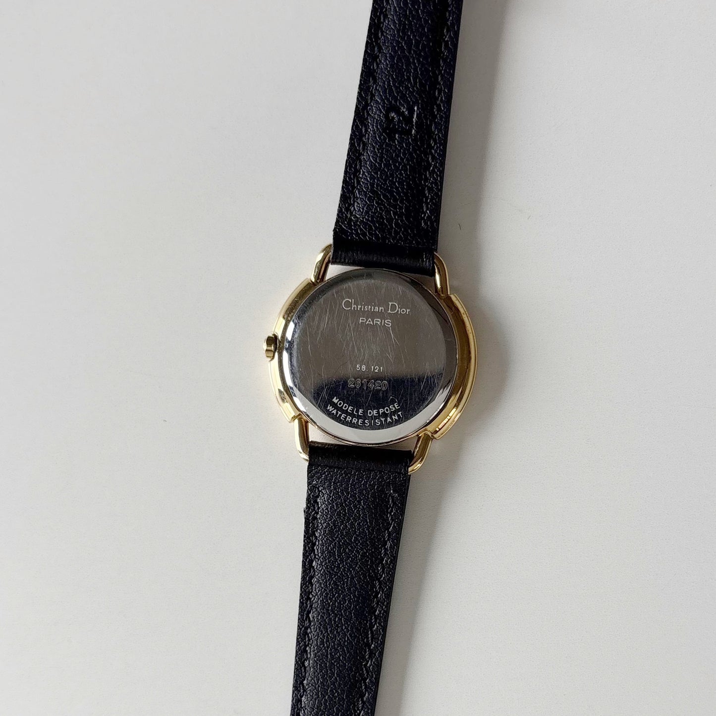 Dior 1990s DC Logo Round Dial Gold Plated Watch