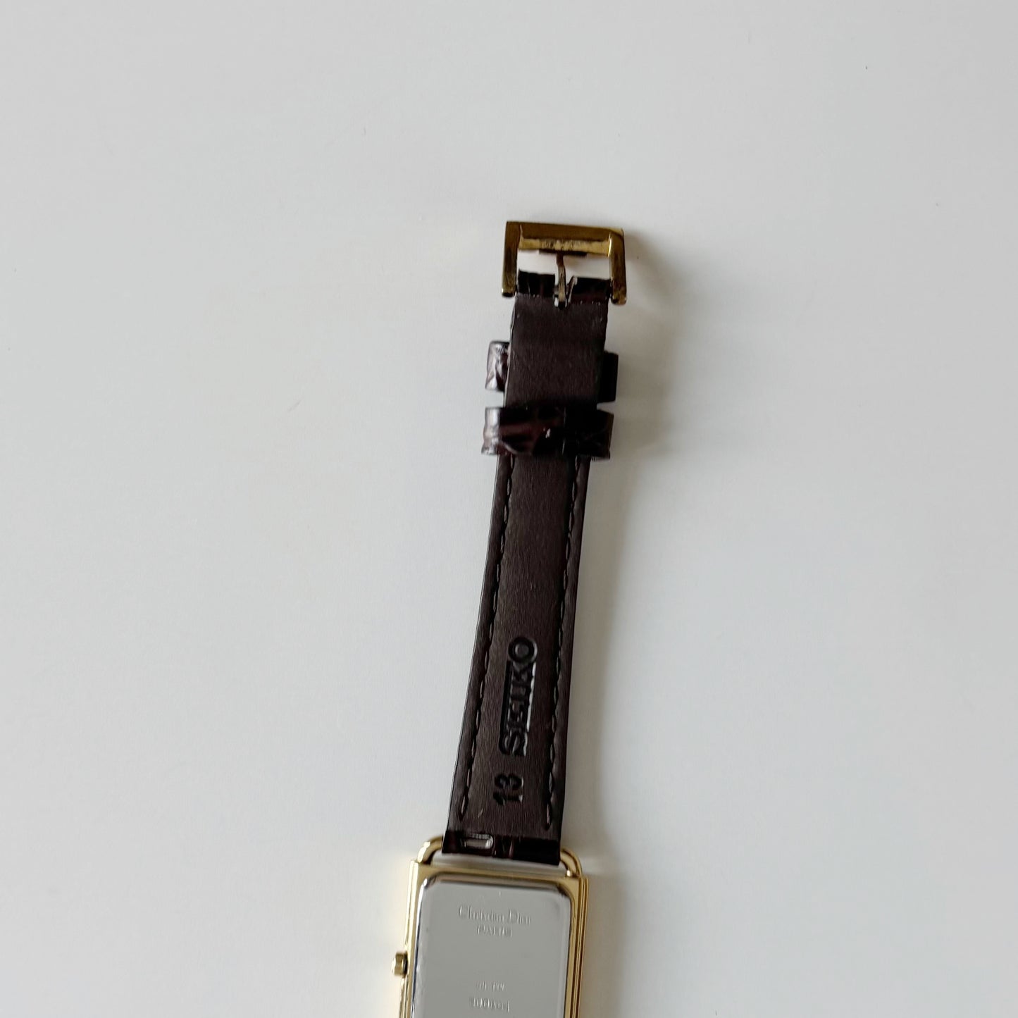 Dior 1990s CD Logo Tank Gold Plated Watch