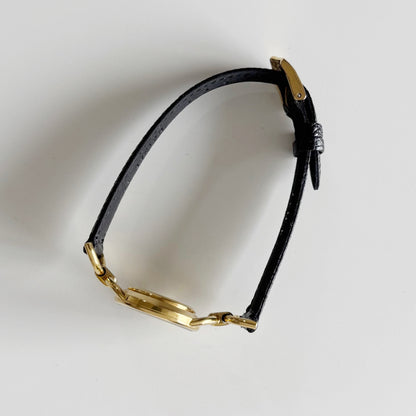 Gucci 1990s Gold Dial Gold Plated Horsebit Watch