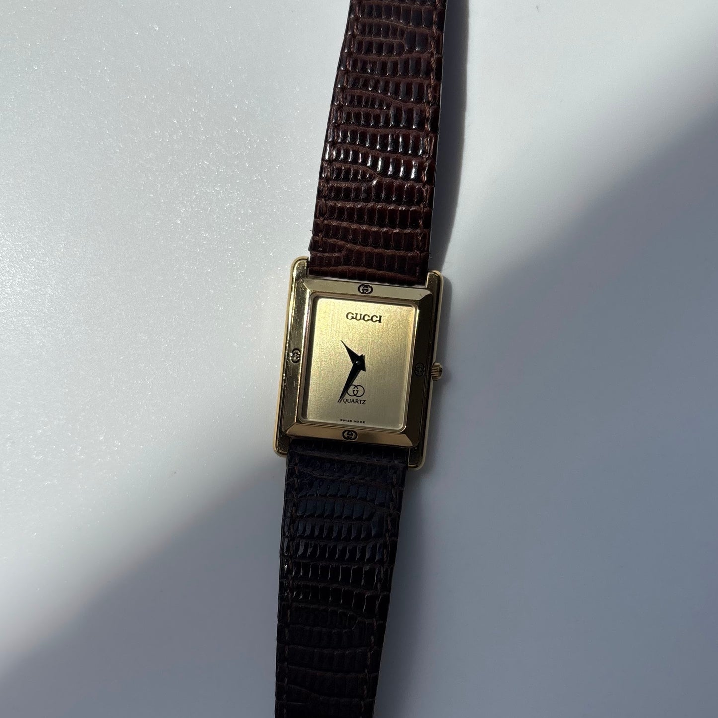 Gucci 1980s Tank Gold Plated Watch (Large)