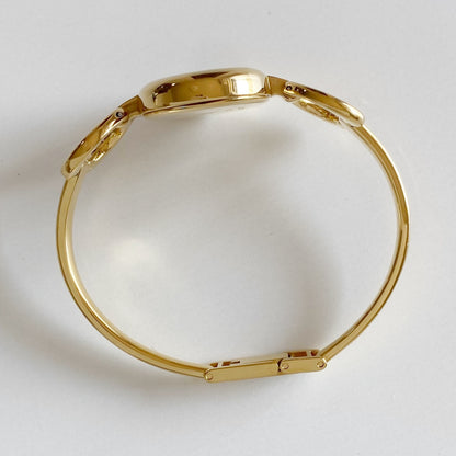 Gucci 1990s Seashell Dial Gold Plated Bangle Watch