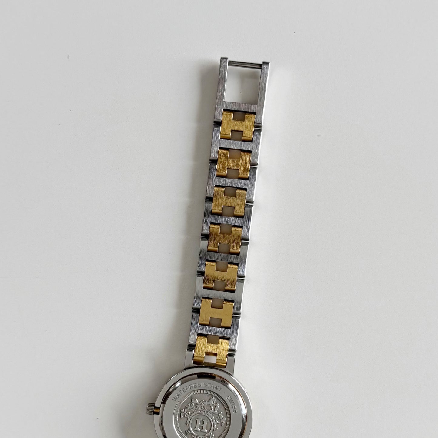 Hermes 1990s Clipper Date Two Tone Watch