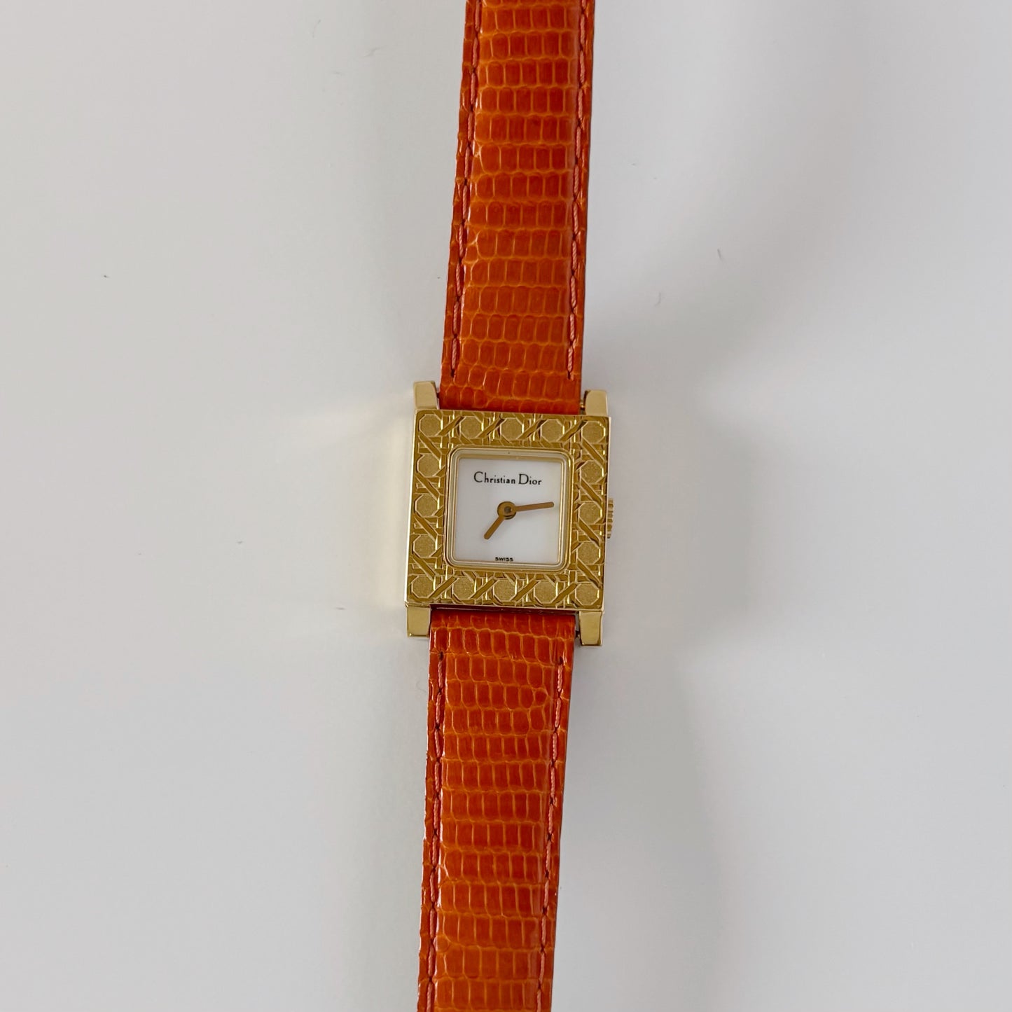 Dior 1990s La Parisienne Interchangeable Strap Gold Plated Watch with 3 straps