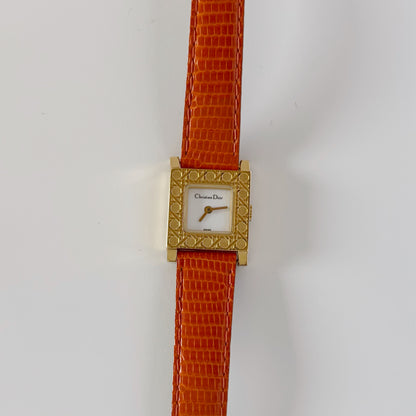 Dior 1990s La Parisienne Interchangeable Strap Gold Plated Watch with 3 straps