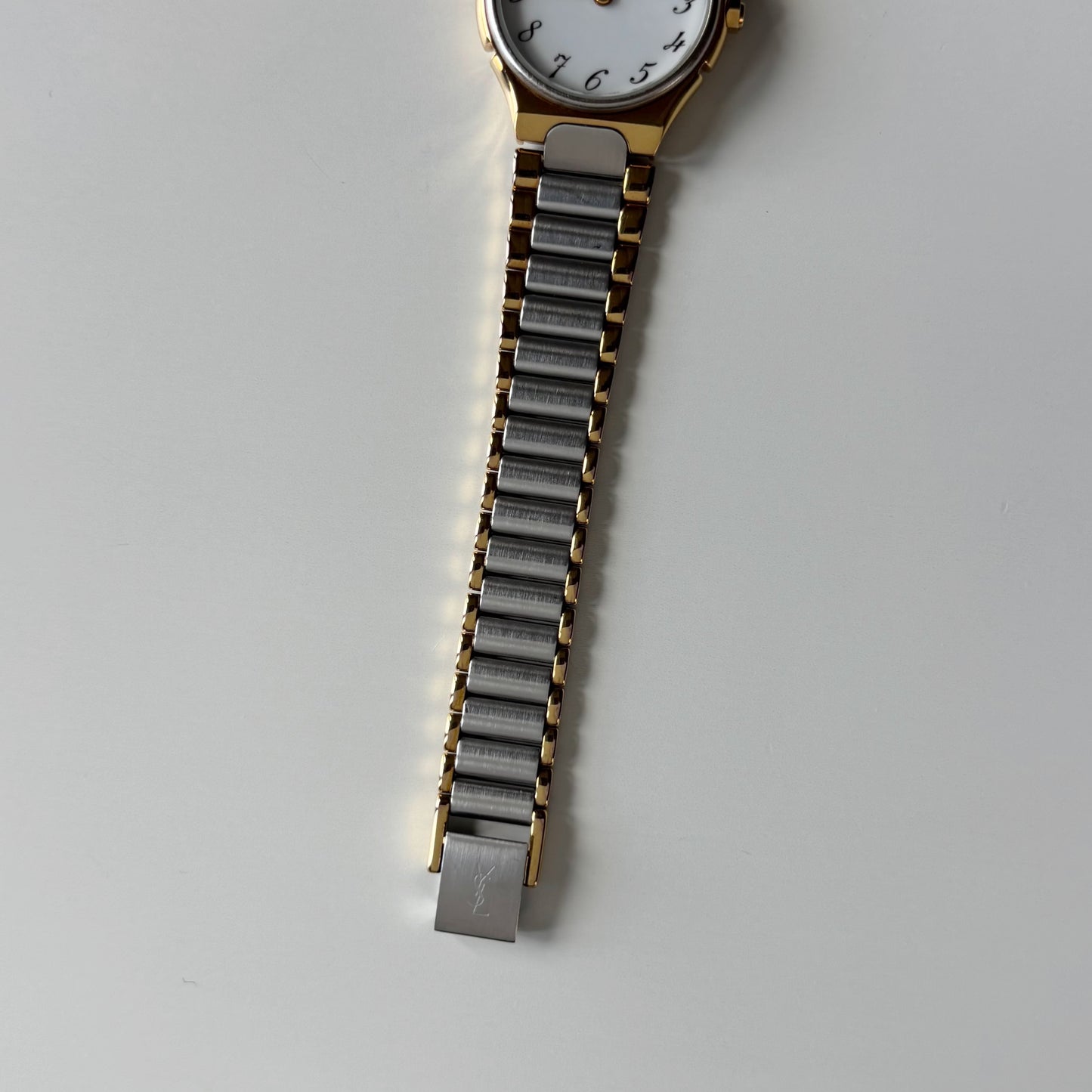 Yves Saint Laurent 1990s Round Dial Two Tone Watch