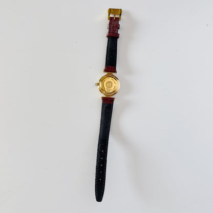 Fendi 1990s Seashell Dial Round Gold Plated Watch